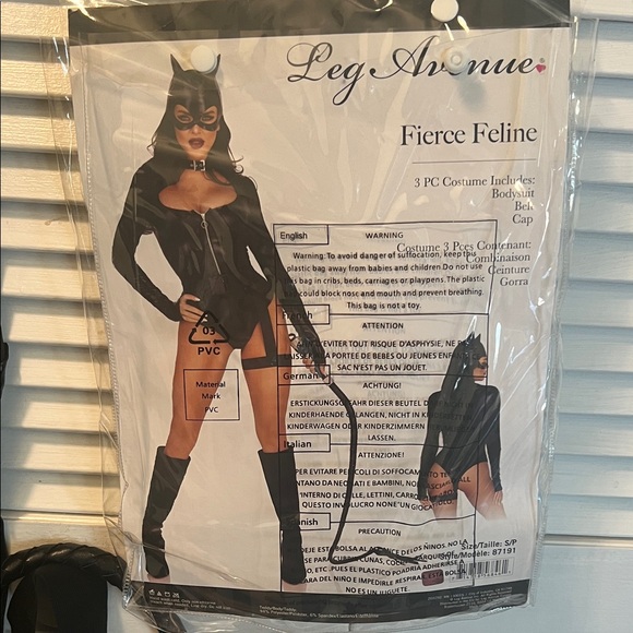 Spirit Halloween Black Cat Custom Pants - #1630*Black Cat-woman 3-Piece &!A Switch Halloween Costume Set